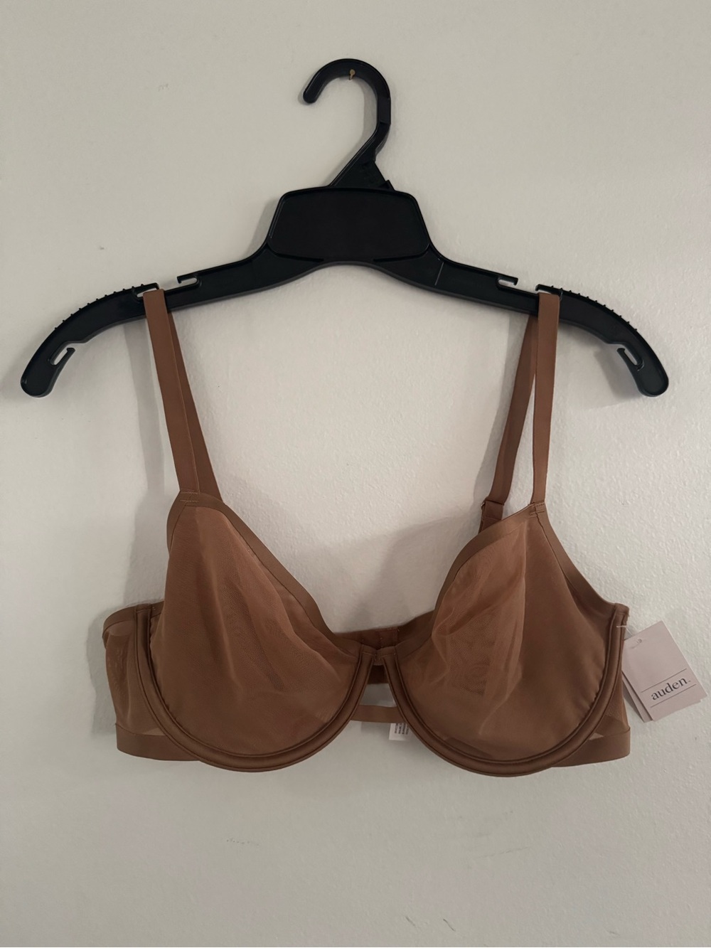 Auden Brown Sheer Mesh Underwire Bra